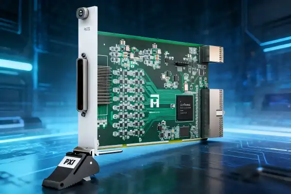 Which NI-compatible 64-channel digital I/O module supports 100MHz trigger?
